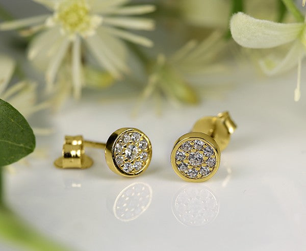 Ohrstecker vergoldet Gelbgold mit Zirkonia Bild 1