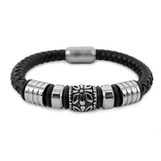 Armband aus Leder mit Metalleinsätzen Bild 1