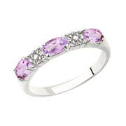 Damenring mit Amethyst und Zirkonia Bild 1