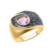 Damenring mit Amethyst vergoldet Bild 1