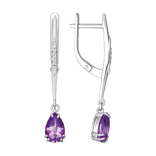 Ohrhänger mit Amethyst und Zirkonia Bild 1