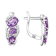 Ohrringe mit Amethysten und Zirkonia Bild 1