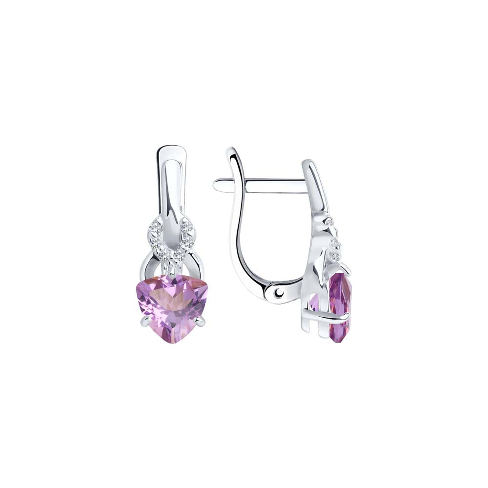 Ohrhänger mit Amethyst und Zirkonia Bild 1