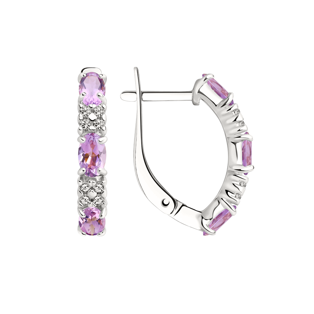 Ohrhänger mit Amethyst und Zirkonia Bild 1