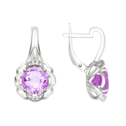 Ohrhänger mit Amethyst und Zirkonia Bild 1
