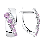 Ohrhänger mit Amethyst und Zirkonia Bild 1