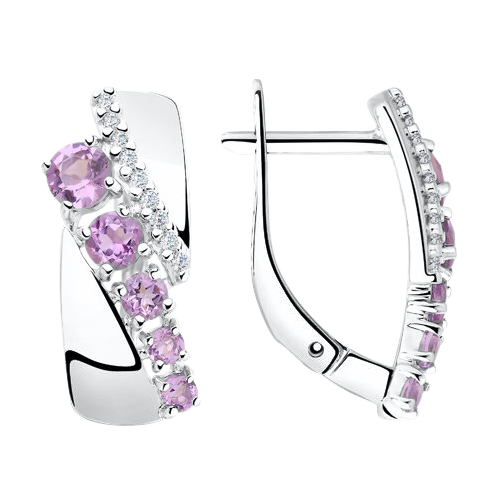 Ohrhänger mit Amethyst und Zirkonia Bild 1