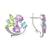 Ohrhänger mit Amethyst, Chrysalith, Topas, Zirkonia Bild 1