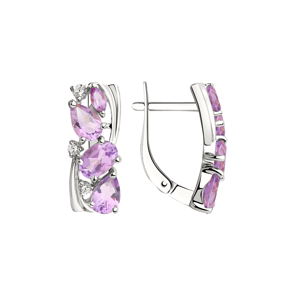 Ohrringe mit Amethysten und Zirkonia Bild 1