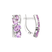 Ohrringe mit Amethysten und Zirkonia Bild 1