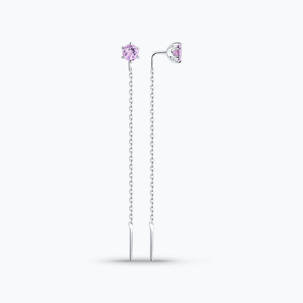 Ohrhänger als Durchzieher mit Amethyst Bild 1