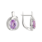 Ohrhänger mit Amethyst und Zirkonia Bild 1