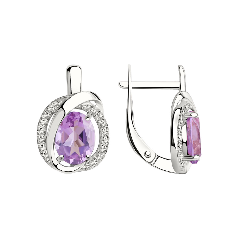 Ohrhänger mit Amethyst und Zirkonia Bild 1