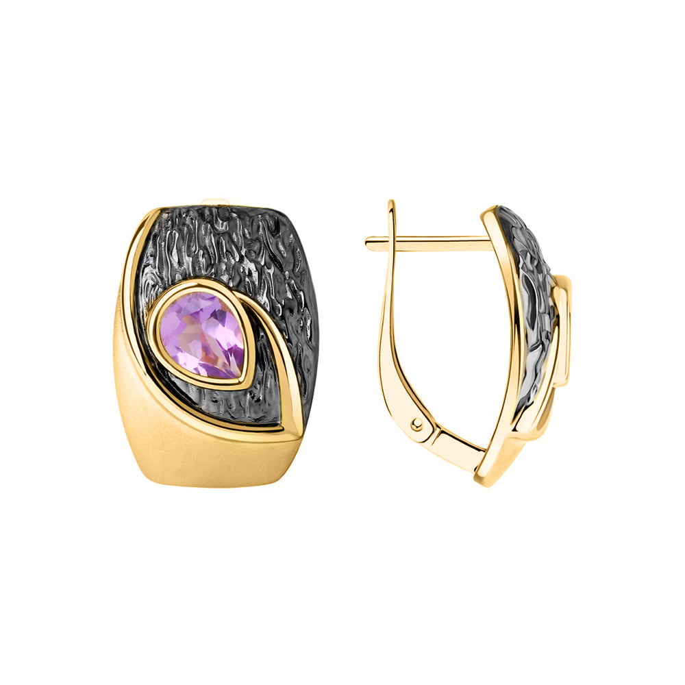 Ohrhänger mit Amethyst vergoldet Bild 1