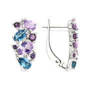 Ohrhänger mit Amethyst, Zirkonia und Topas Bild 1