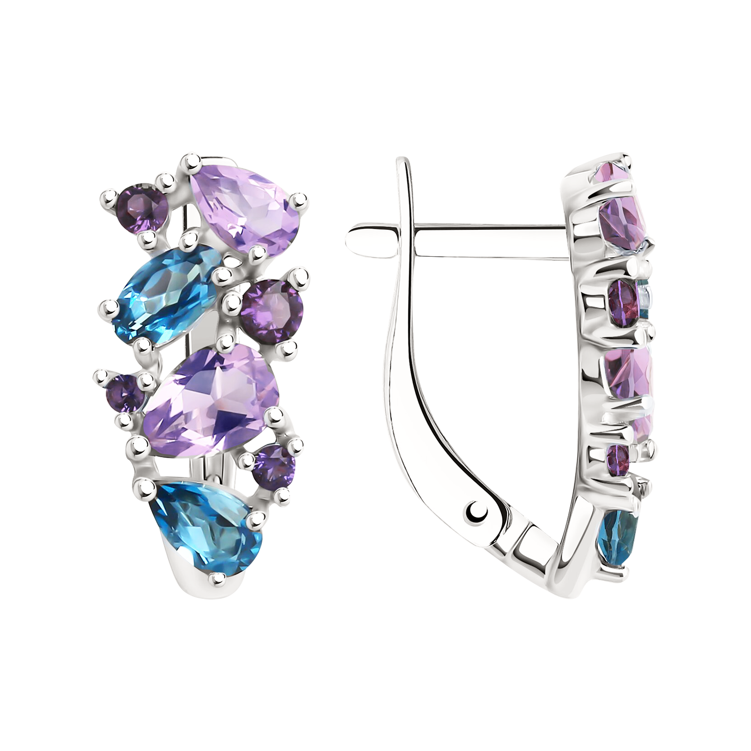 Ohrhänger mit Amethyst, Zirkonia und Topas Bild 1
