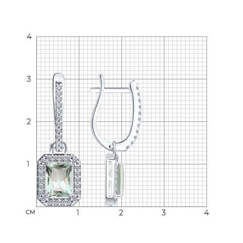 Ohrringe mit Prasiolith und Zirkonia Bild 3