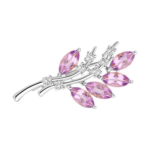 Brosche mit Amethysten und Zirkonia Bild 1