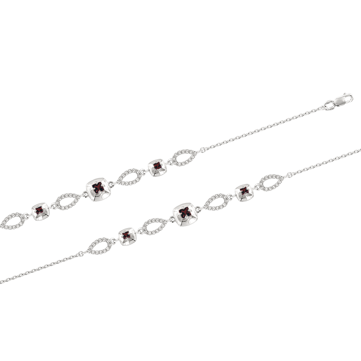Armband mit Granat und Zirkonia Bild 1