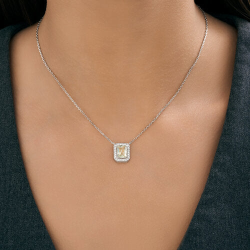 Collier mit Prasiolith und Zirkonia Bild 3