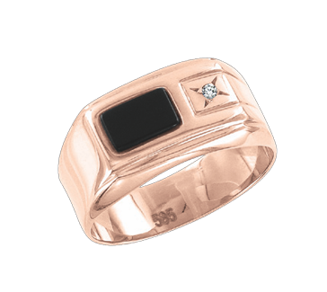 Herrenring mit Onyx und Zirkonia Bild 1