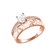 Damenring mit Emaille und Zirkonia Bild 1