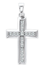 Anhänger – Kreuz mit Zirkonia Bild 1