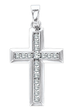 Anhänger – Kreuz mit Zirkonia Bild 1