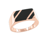 Herrenring mit schwarzem Emaille Bild 1