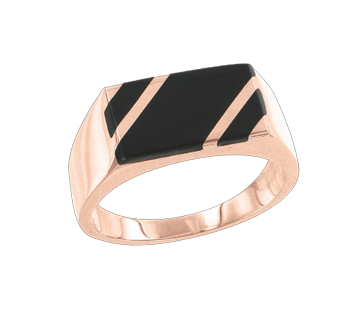 Herrenring mit schwarzem Emaille Bild 1