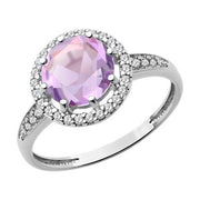 Damenring mit Amethyst und Zirkonia Bild 1