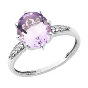 Damenring mit Amethyst und Zirkonia Bild 1