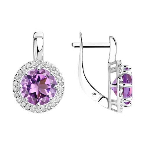 Ohrringe mit Amethyst und Zirkonia Bild 1