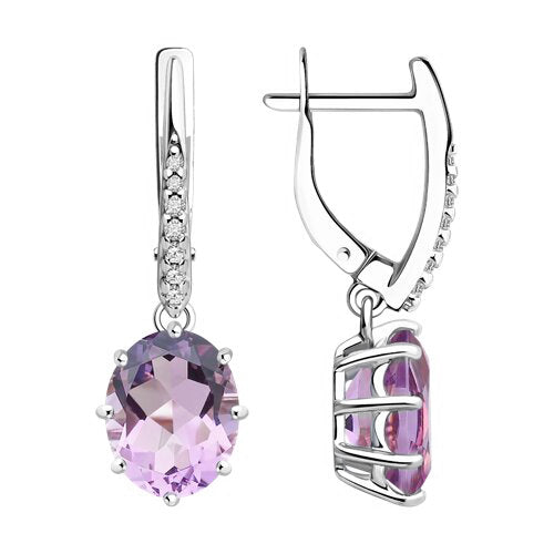 Ohrringe mit Amethyst und Zirkonia Bild 1