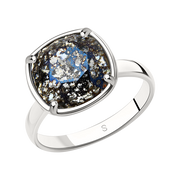 Damenring mit schwarzem Swarovski Kristall Bild 1