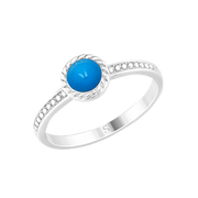 Damenring mit blauem Emaille Bild 1