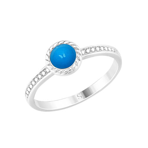 Damenring mit blauem Emaille Bild 1