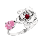 Damenring mit rosa Zirkonia Bild 1