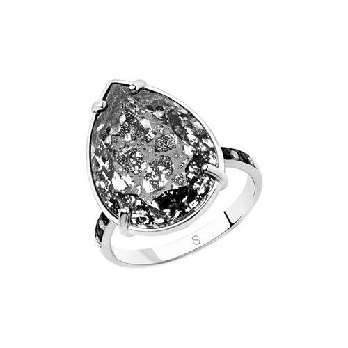 Damenring mit Swarovski Kristall und Zirkonia Kristall Bild 1