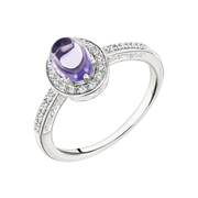 Damenring mit Amethyst und Zirkonia Bild 1