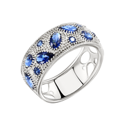 Damenring mit blauen Zirkonia Bild 1