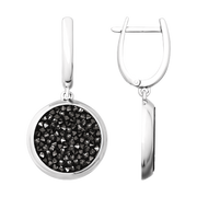 Ohrhänger mit schwarzen Kristallen Swarovski Bild 1