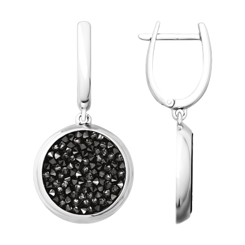 Ohrhänger mit schwarzen Kristallen Swarovski Bild 1