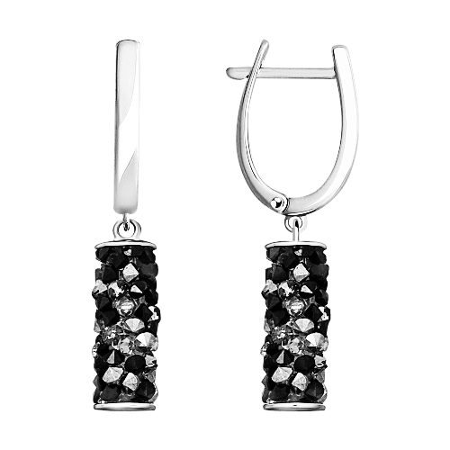 Ohrhänger mit schwarzen Kristallen Swarovski Bild 1