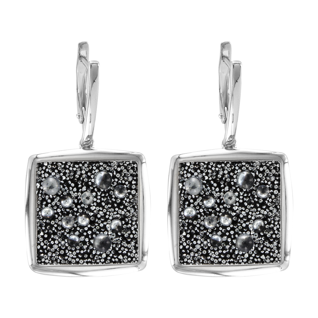 Ohrhänger mit schwarzem Swarovski Kristall Bild 1