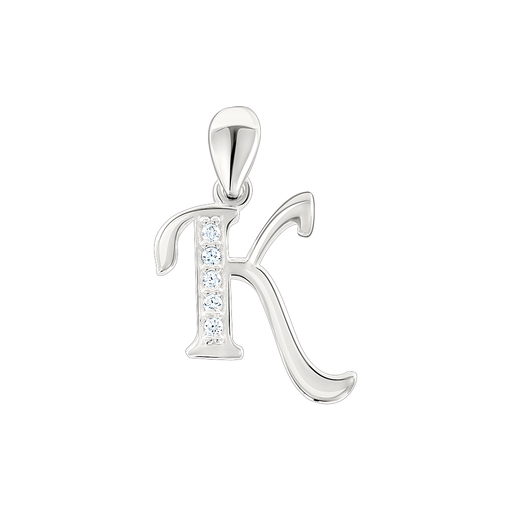 Buchstabenanhänger "K" mit Zirkonia Bild 1