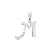 Buchstabenanhänger "M" mit Zirkonia Bild 1