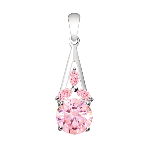 Anhänger mit rosa Zirkonia Bild 1