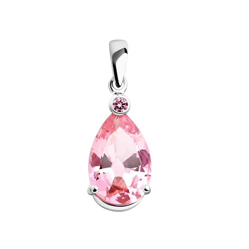 Anhänger mit rosa Zirkonia Bild 1