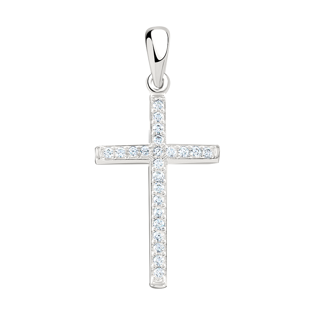 Anhänger – Kreuz mit Zirkonia Bild 1